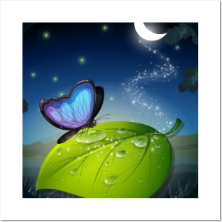 Butterfly Under The Moon Posters and Art
